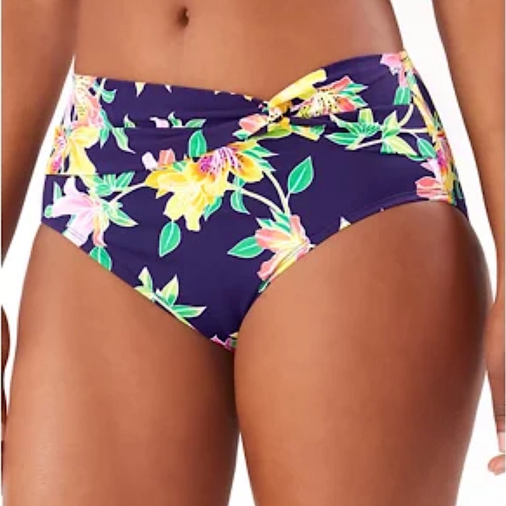 Tommy Bahama Sun Lilies Twisted High Waisted Bikini Bottom